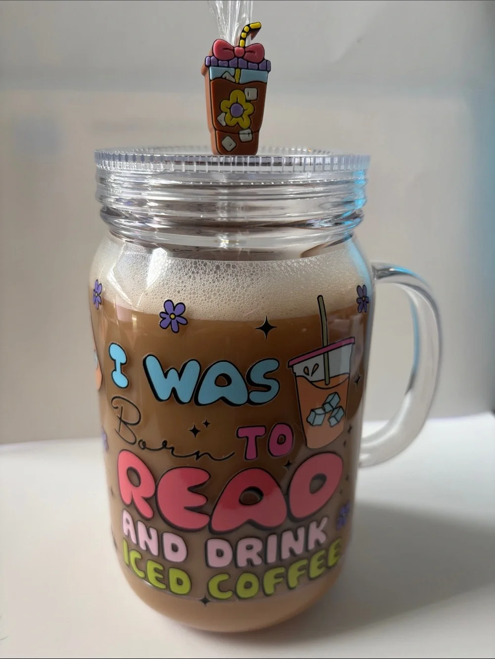 I Was Born to Read & Drink Iced Coffee 22 oz Acrylic Tumbler